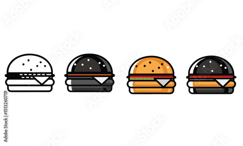 Cartoon burger set.