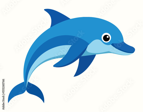 A cute cartoon blue whale with large, expressive eyes, rosy cheeks, and a gentle smile is swimming. It has a lighter blue underside and a small spout of water coming from its head.
