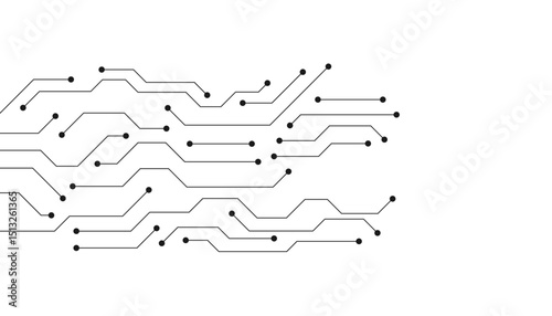 Vector : Electronic circuit with gray grid on white background. 