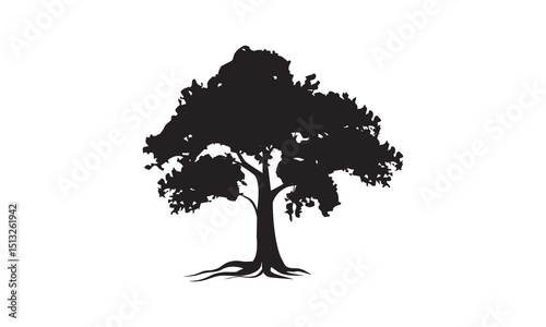 A vector black tree design.