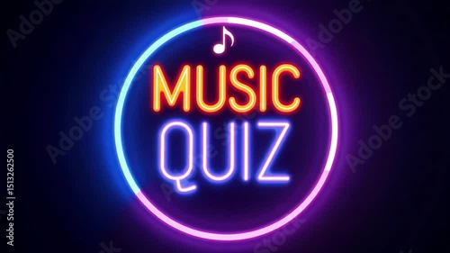 Engaging Music Quiz Neon Sign perfect for interactive games, entertainment, and vibrant party themes, ideal for showcasing musical talent and fun competitions.
