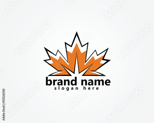 creative maple logo, orange maple leaf abstract, logo design inspiration