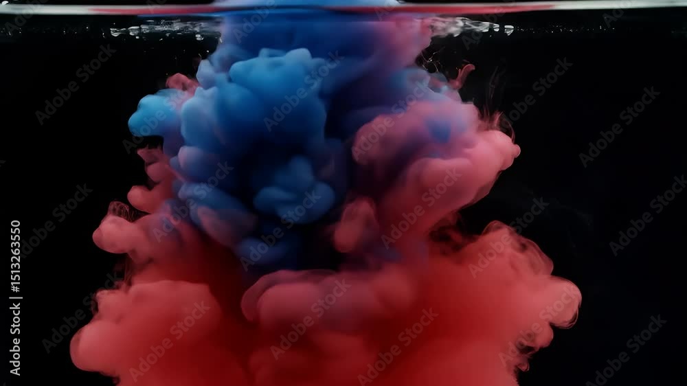 Vibrant Ink Explosion 4K Underwater Abstract Video