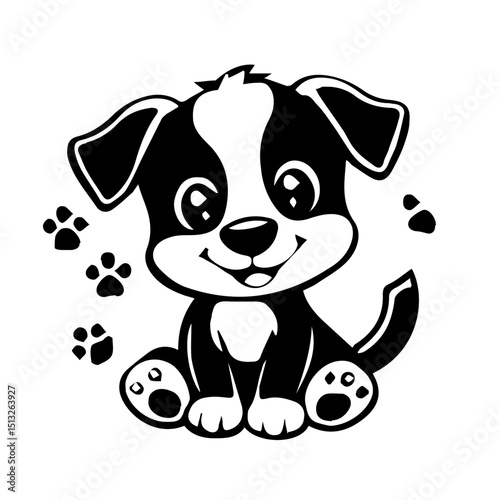 Dog icon design that can be used as a symbol of a pet, animal, living creature, or other editing tool.