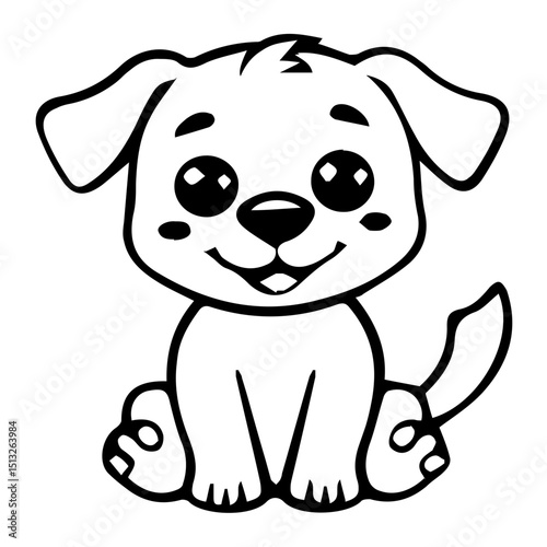 Dog icon design that can be used as a symbol of a pet, animal, living creature, or other editing tool.