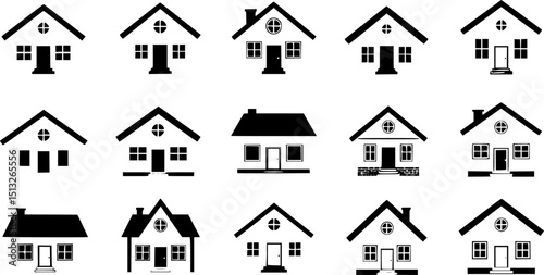 Illustration of a simple house isolated on white background.House flat icon. Flat style vector illustration
