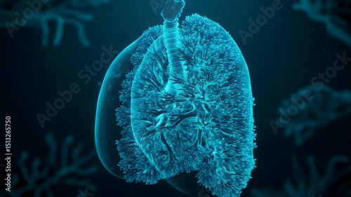 Stunning 3D Render of Human Lungs: A Detailed Visualization of Respiratory System