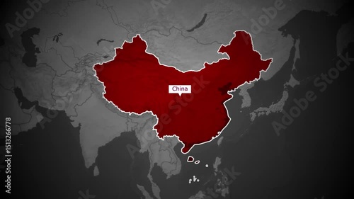 HD Animated China Map of Japan – Zoom In with Country Border