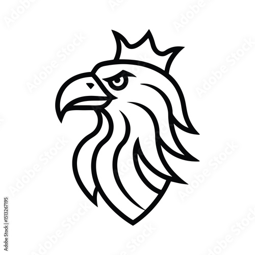eagle head with crown vector logo