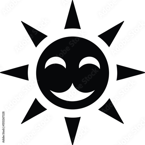 Abstract Black & White Geometric Art: Central Eye, Radiant Sun, Flowing Waves – Modern Minimal Symbolic Design