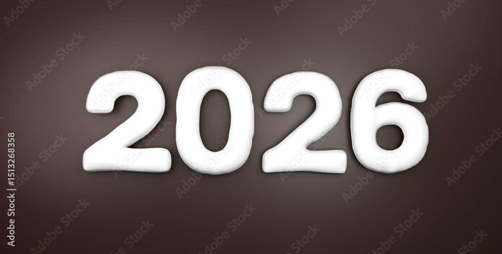 3D text number 2026 for New Year celebrations 3D text number 2026 for New Year celebrations