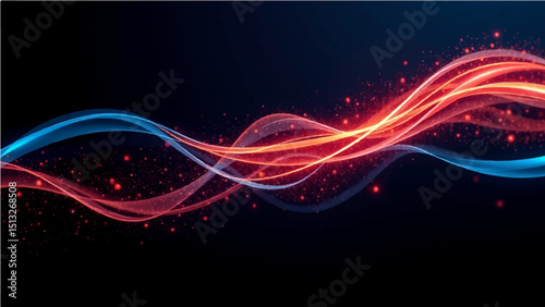 Abstract modern background with flowing particles. Digital future technology concept. vector illustration.