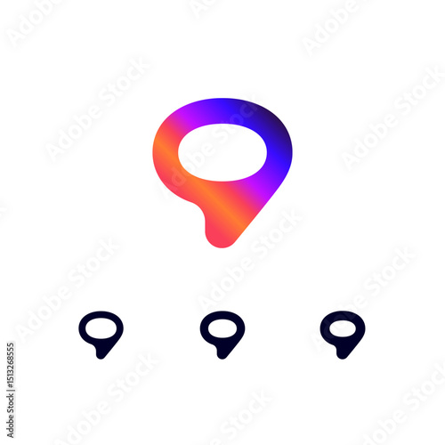 Technical logo number 9, digital cyber space numeral nine, set of three different thicknesses of the (regular, bold, thick) made futuristic style