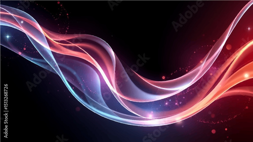 Abstract modern background with flowing particles. Digital future technology concept. vector illustration.