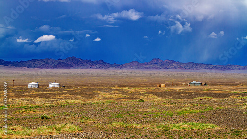 The landscape of the Gobi Desert in Mongolia