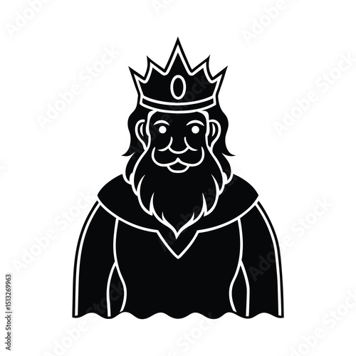 king man with crown vector illustration