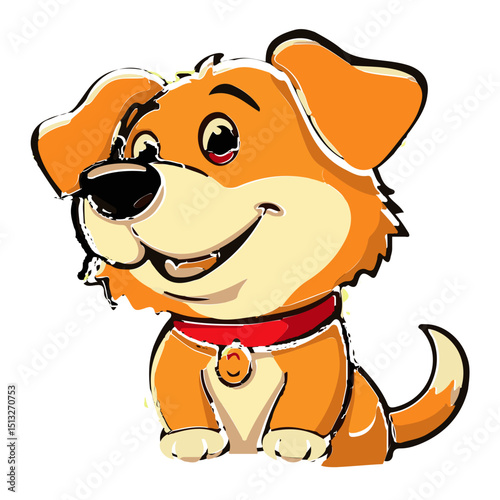 Dog icon design with colors that can be used as a symbol of a pet, animal, living creature, or other editing tool.