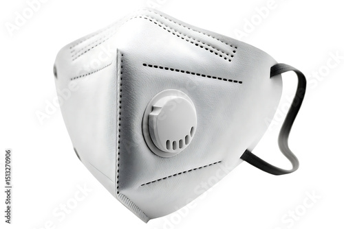 White n95 respirator mask with valve isolated on a white background png ai generated