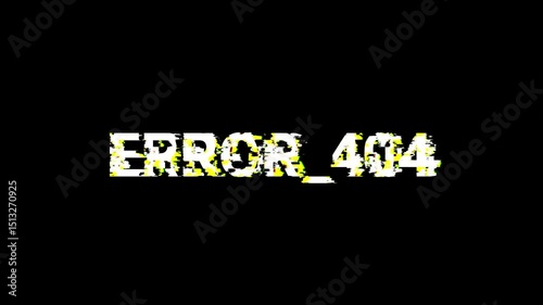 Futuristic digital glitches animation showing Error 404