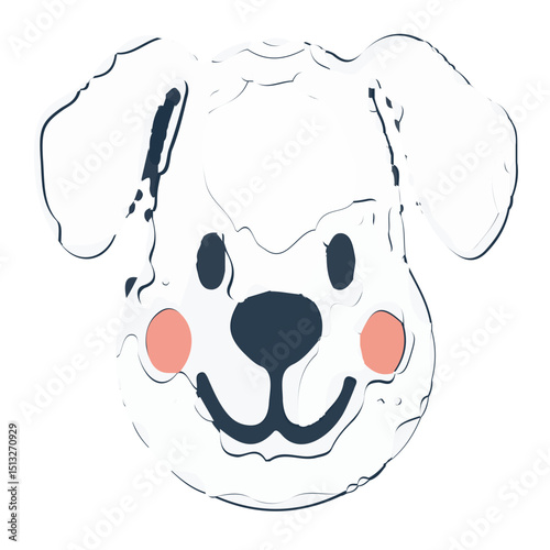 Dog icon design with colors that can be used as a symbol of a pet, animal, living creature, or other editing tool.