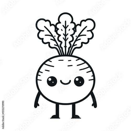 happy cartoon beet character, vector illustration