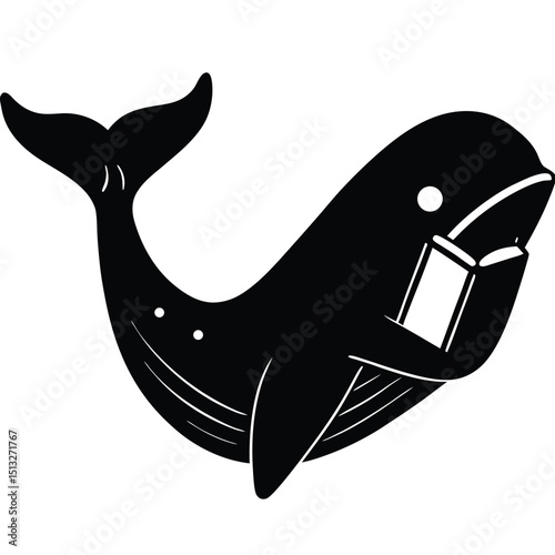 Whale with a Book – deep thinker of ocean philosophy.
