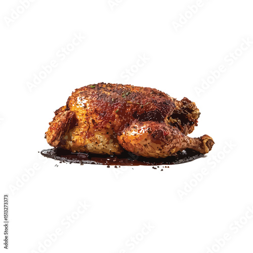 Roasted Chicken with Silhouette Culinary Concept