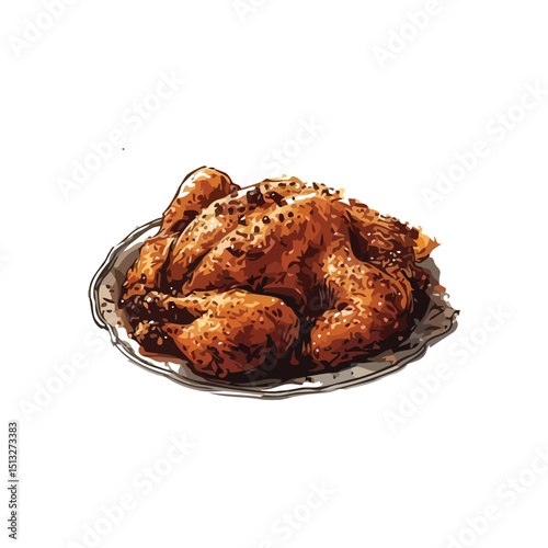 Roasted Chicken with Silhouette Culinary Concept