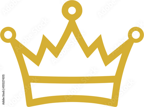 Gold Crown Icon with Simple Royal and Flat Design
