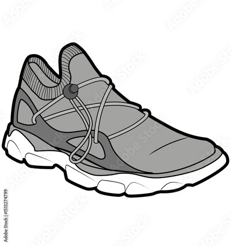 Sneaker illustration, sneaker drawing, adobe illustrator file, vector illustration, vector drawing of sneaker, footwear, fashion design, footwear illustration, fashion illustration, footwear design