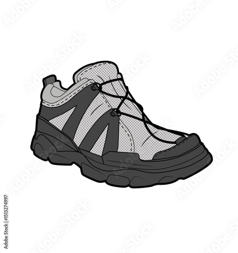 Sneaker illustration, sneaker drawing, adobe illustrator file, vector illustration, vector drawing of sneaker, footwear, fashion design, footwear illustration, fashion illustration, footwear design