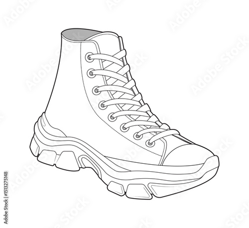 Sneaker illustration, sneaker drawing, adobe illustrator file, vector illustration, vector drawing of sneaker, footwear, fashion design, footwear illustration, fashion illustration, footwear design