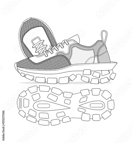 Sneaker illustration, sneaker drawing, adobe illustrator file, vector illustration, vector drawing of sneaker, footwear, fashion design, footwear illustration, fashion illustration, footwear design