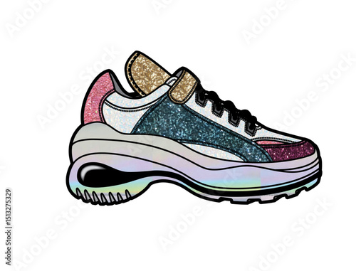 Sneaker illustration, sneaker drawing, adobe illustrator file, vector illustration, vector drawing of sneaker, footwear, fashion design, footwear illustration, fashion illustration, footwear design