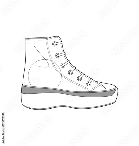 Sneaker illustration, sneaker drawing, adobe illustrator file, vector illustration, vector drawing of sneaker, footwear, fashion design, footwear illustration, fashion illustration, footwear design