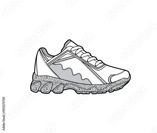Sneaker illustration, sneaker drawing, adobe illustrator file, vector illustration, vector drawing of sneaker, footwear, fashion design, footwear illustration, fashion illustration, footwear design