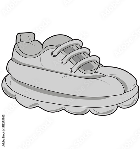 Fashion Sneaker Illustration, Footwear Design, Fashion Design, Adobe Illustration Vector, Graphic Illustration, Fashion Footwear cad