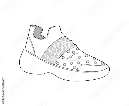 Fashion Sneaker Illustration, Footwear Design, Fashion Design, Adobe Illustration Vector, Graphic Illustration, Fashion Footwear cad