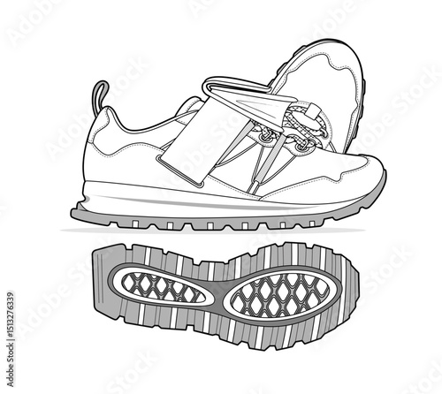 Fashion Sneaker Illustration, Footwear Design, Fashion Design, Adobe Illustration Vector, Graphic Illustration, Fashion Footwear cad