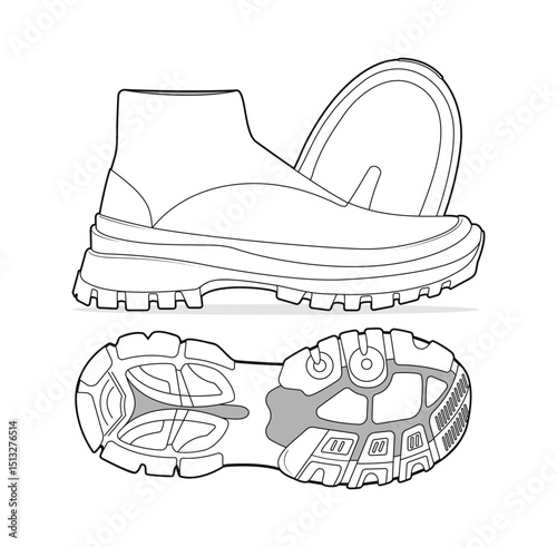 Fashion Sneaker Illustration, Footwear Design, Fashion Design, Adobe Illustration Vector, Graphic Illustration, Fashion Footwear cad