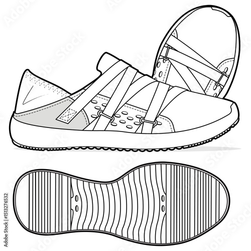 Sneaker illustration, sneaker drawing, adobe illustrator file, vector illustration, vector drawing of sneaker, footwear, fashion design, footwear illustration, fashion illustration, footwear design