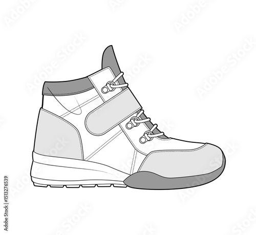 Sneaker illustration, sneaker drawing, adobe illustrator file, vector illustration, vector drawing of sneaker, footwear, fashion design, footwear illustration, fashion illustration, footwear design