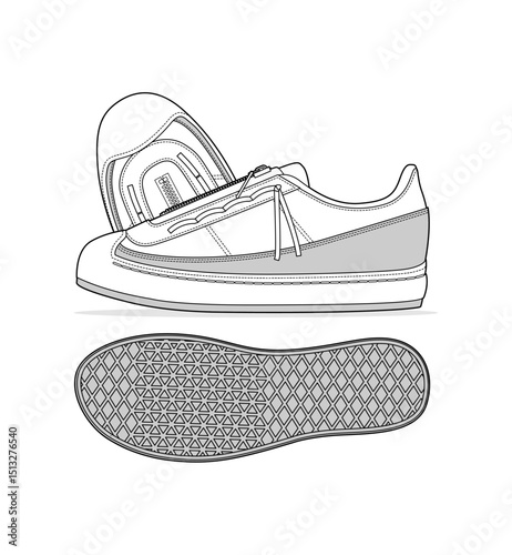 Sneaker illustration, sneaker drawing, adobe illustrator file, vector illustration, vector drawing of sneaker, footwear, fashion design, footwear illustration, fashion illustration, footwear design