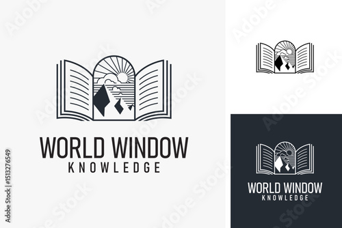 Logo design of books are windows to the world