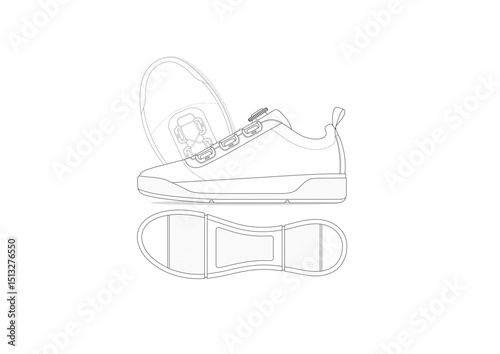 Sneaker illustration, sneaker drawing, adobe illustrator file, vector illustration, vector drawing of sneaker, footwear, fashion design, footwear illustration, fashion illustration, footwear design