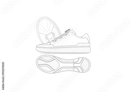 Sneaker illustration, sneaker drawing, adobe illustrator file, vector illustration, vector drawing of sneaker, footwear, fashion design, footwear illustration, fashion illustration, footwear design