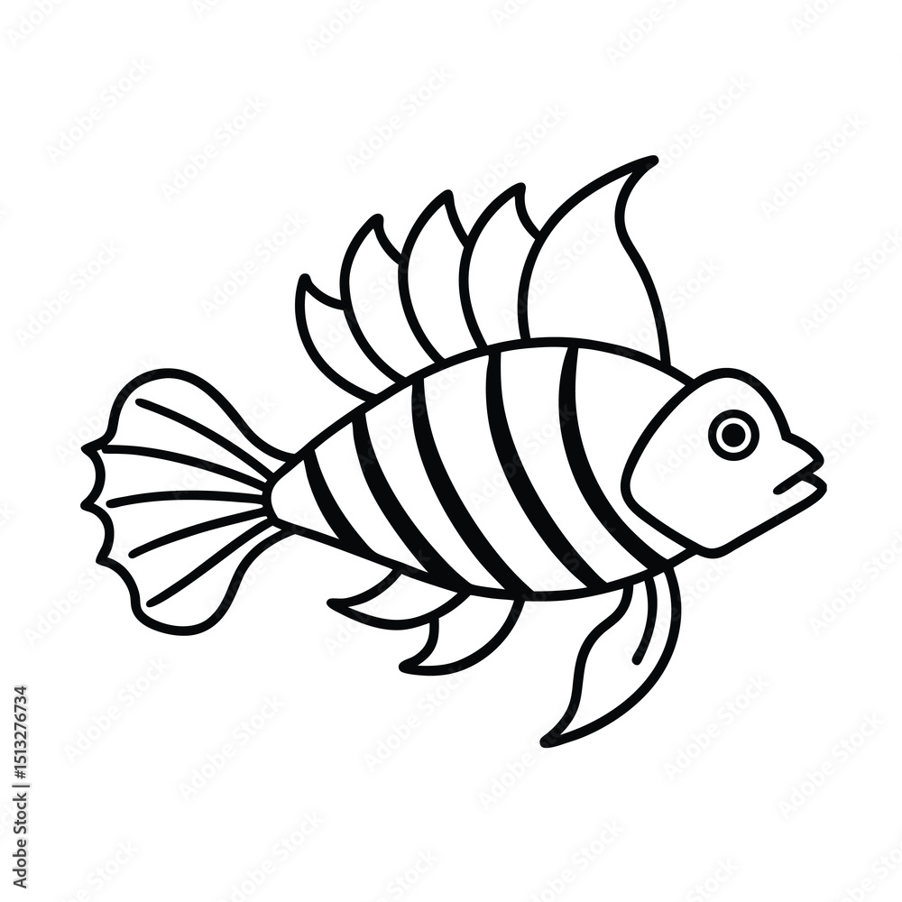 Fototapeta premium minimalist scorpion fish-silhouette vector
