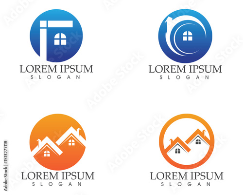 Real estate and home buildings logo icons template