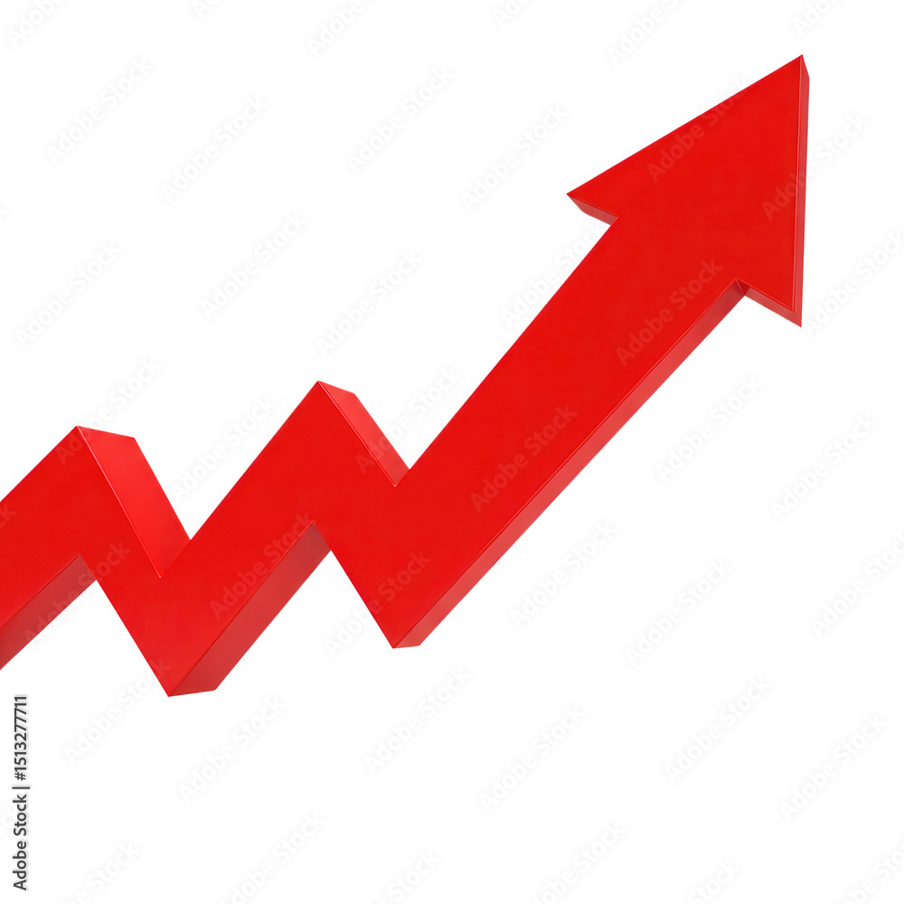 Red arrow pointing up isolated on transparent background Red arrow pointing up isolated on transparent background