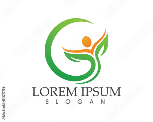 leaf green nature logo and symbol template Vector